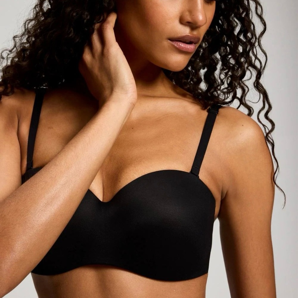 Soma Enbliss Stay Put Black Strapless Smooth T-Shirt Bra in Size 40C NWT
